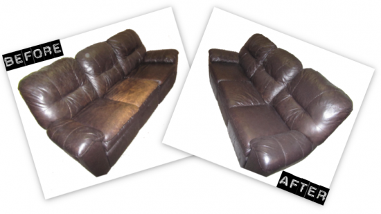 Fix faded best sale leather couch