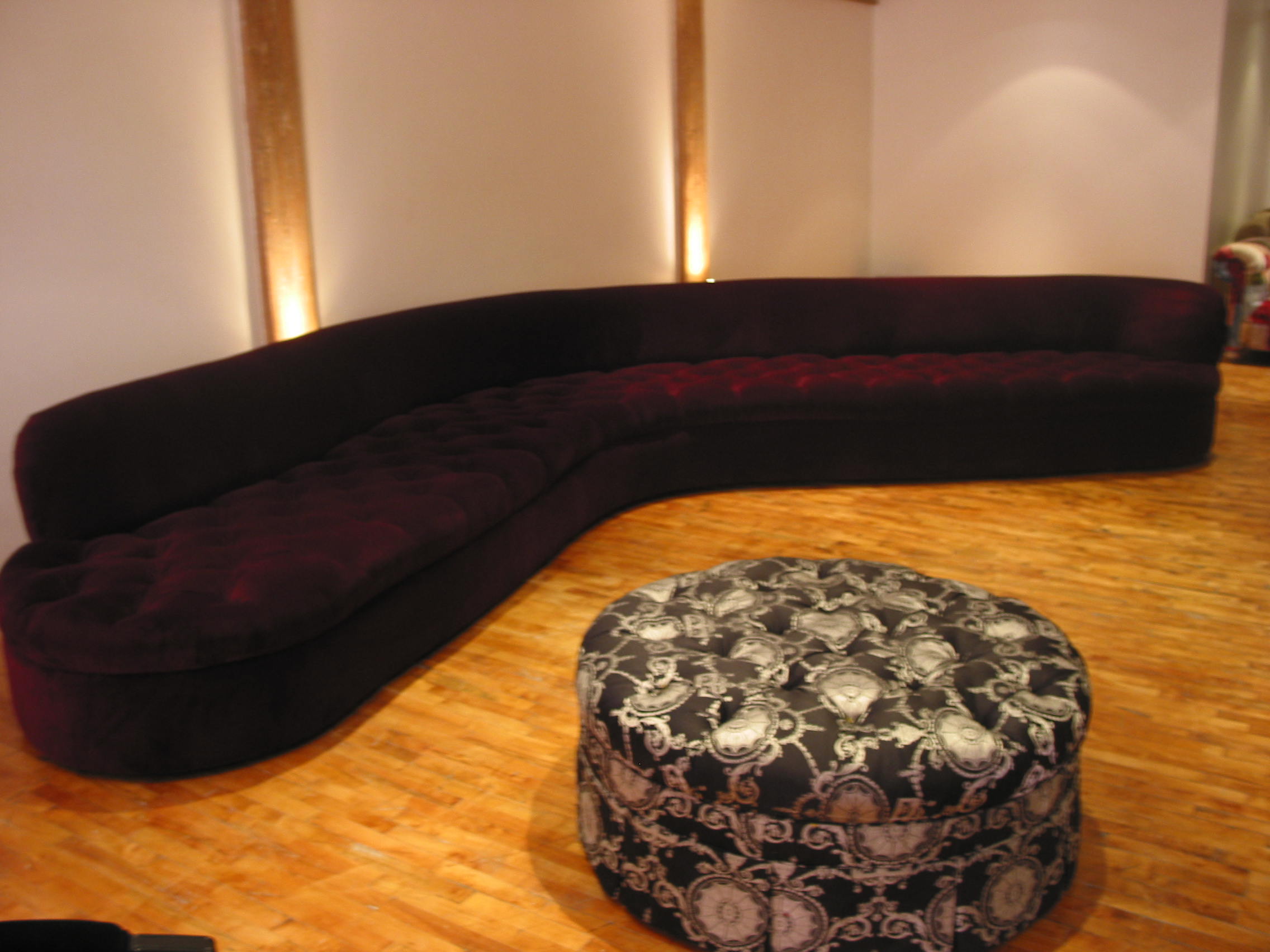 velvet turfed sofa