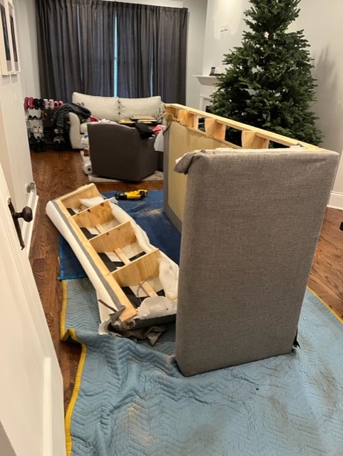 Create and Barrel sofa take apart