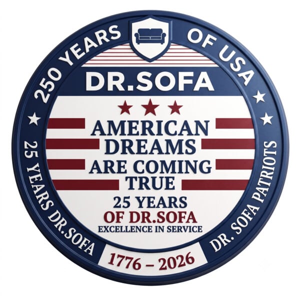 Dr. Sofa patriotic anniversary medallion celebrating 25 years of service