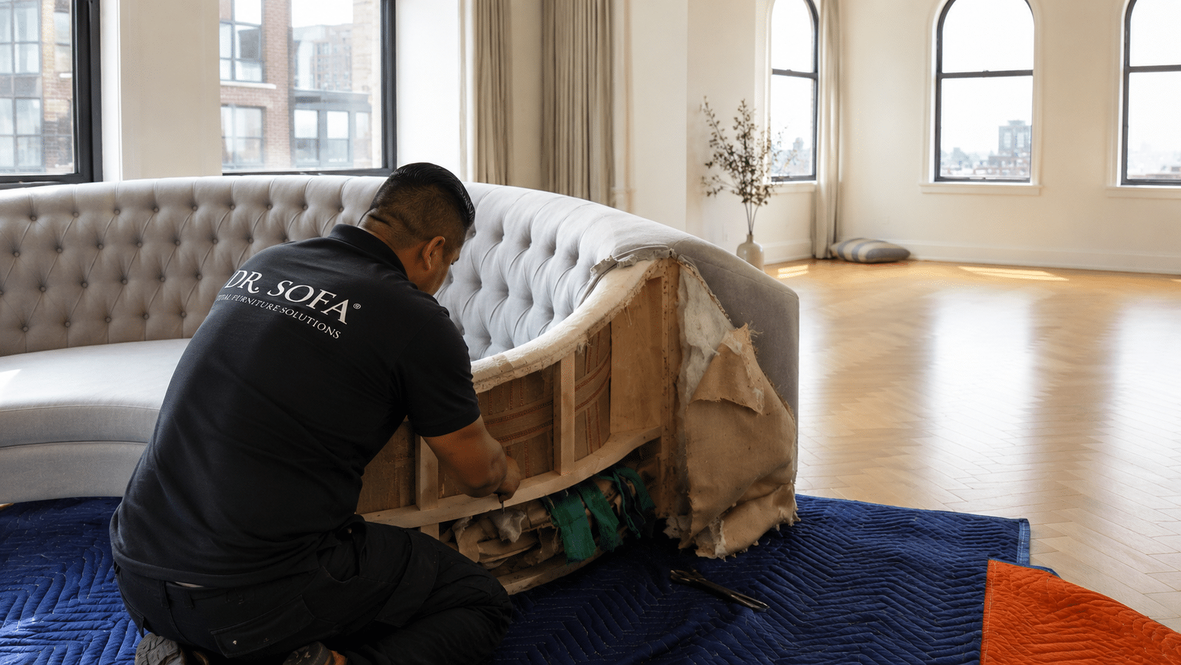 sofa disassembly cost NYC - Dr. Sofa technician